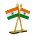 Voila Car Dashboard Indian Flag Cross Design Stand Indian Flag